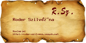 Roder Szilvána névjegykártya